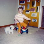 Kimberly (as child) with Toy Poodle